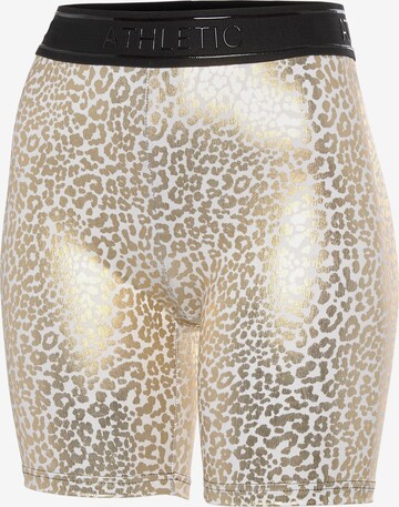 LASCANA ACTIVE Skinny Workout Pants in Gold: front