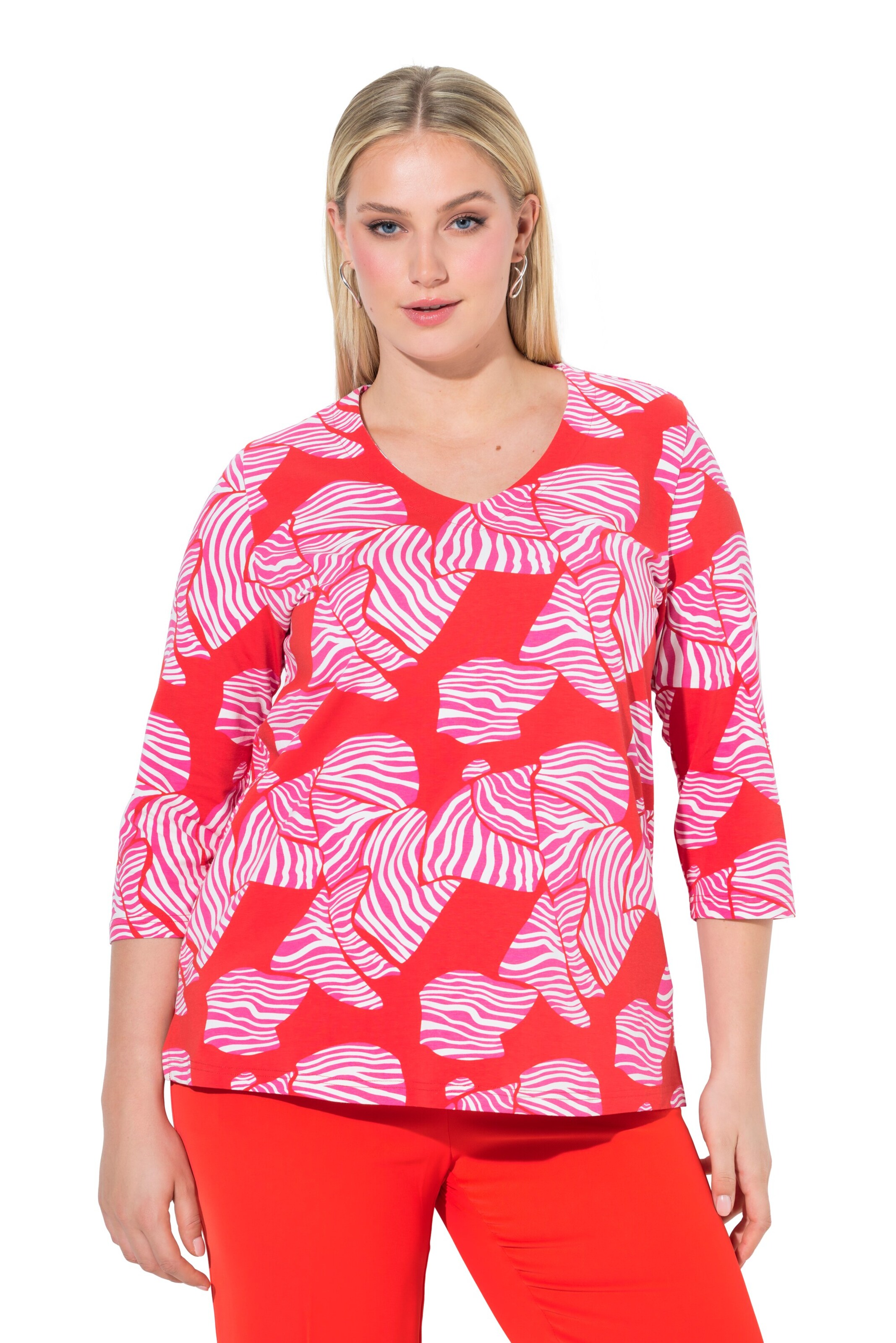 Ulla Popken Shirt in Rood: voorkant