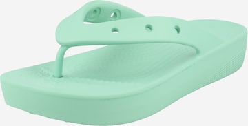 Crocs T-Bar Sandals in Green: front