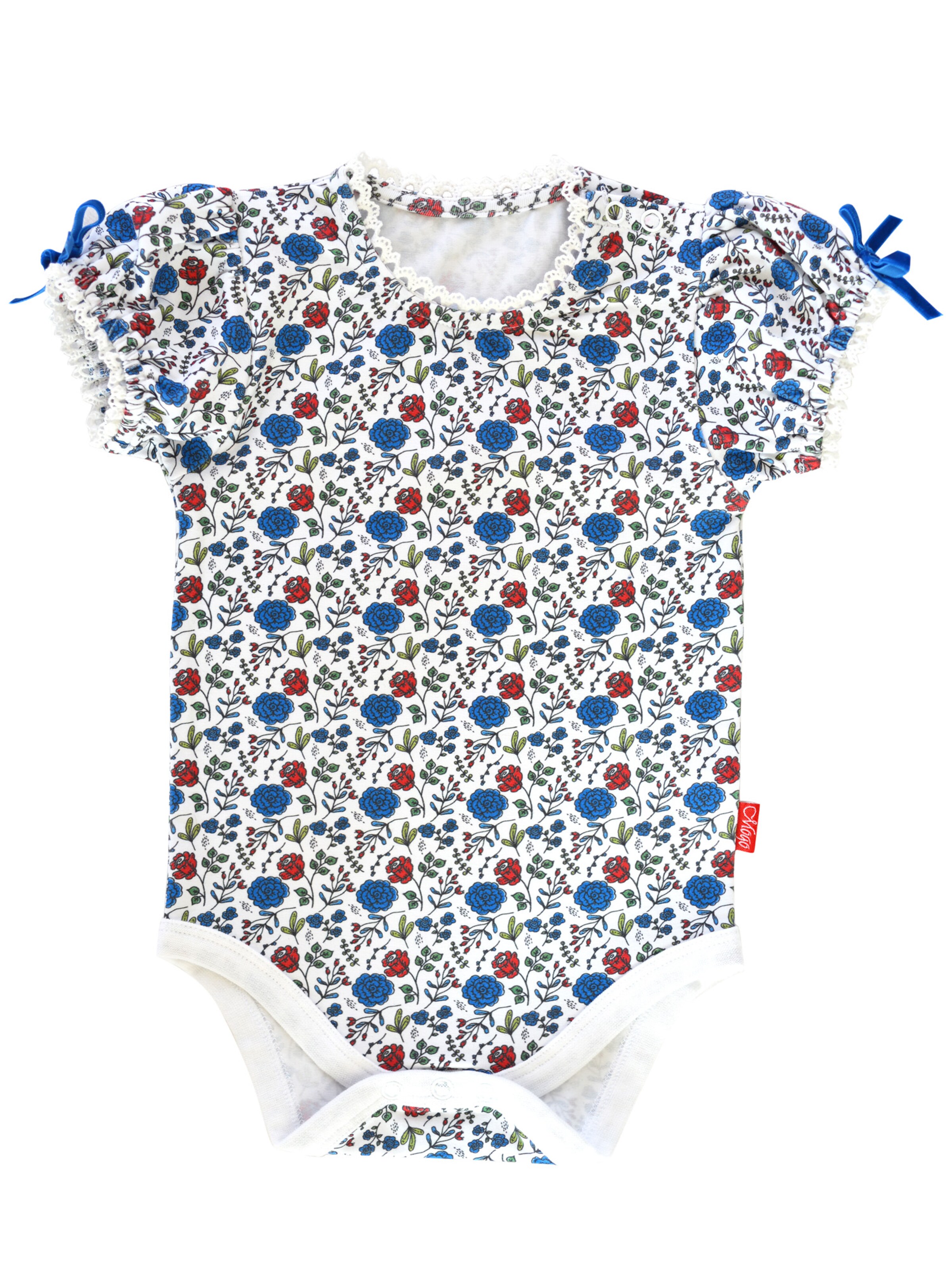 Mogo Strampler/Body 'Tambo'‌ in Blau: Vorderseite