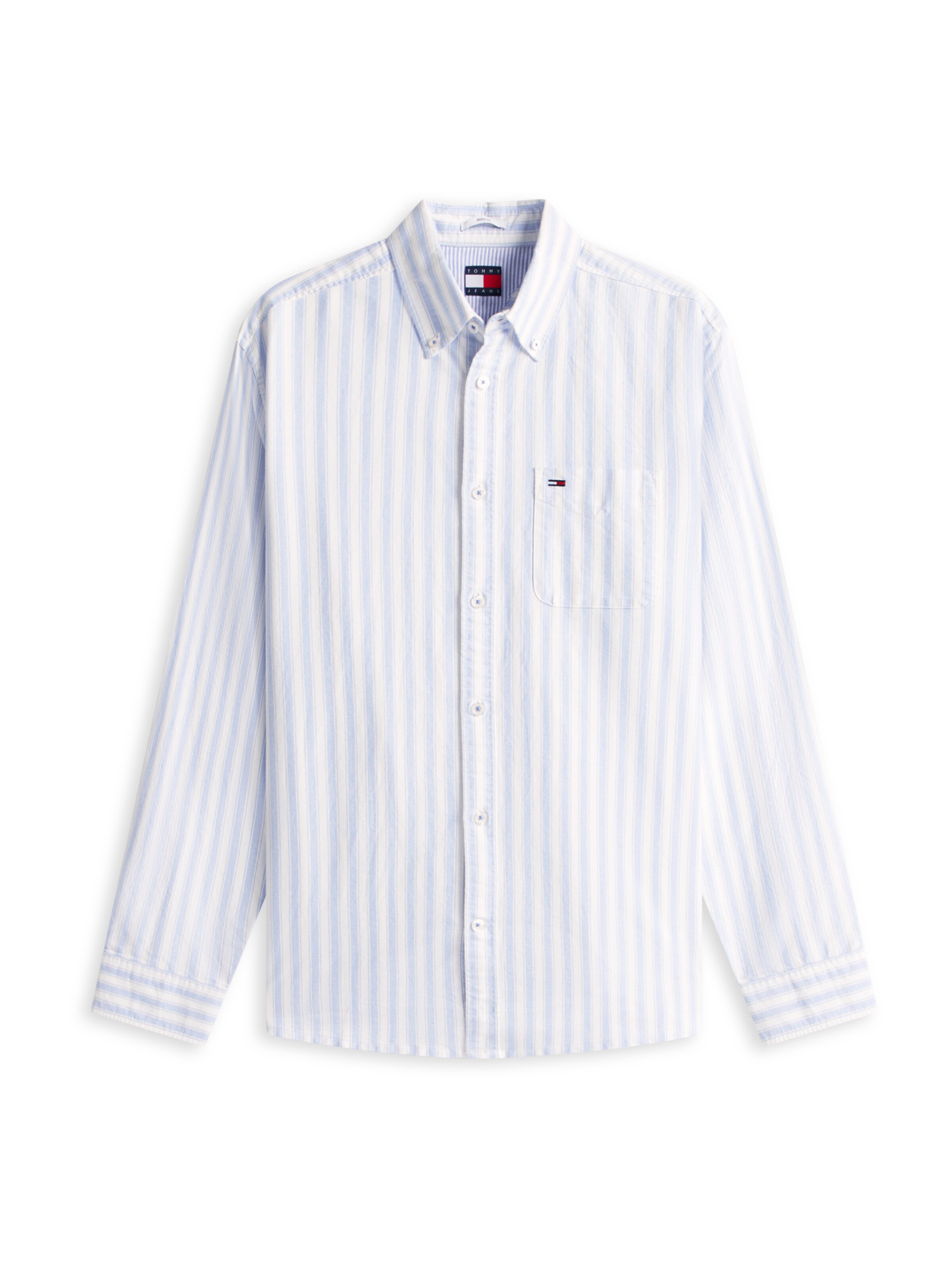 Tommy Jeans Button Up Shirt in Blue: front