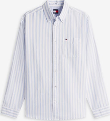 Tommy Jeans Button Up Shirt in Blue: front