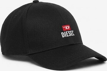 DIESEL Cap 'NEW-D-LOGO-OUT' in Black: front