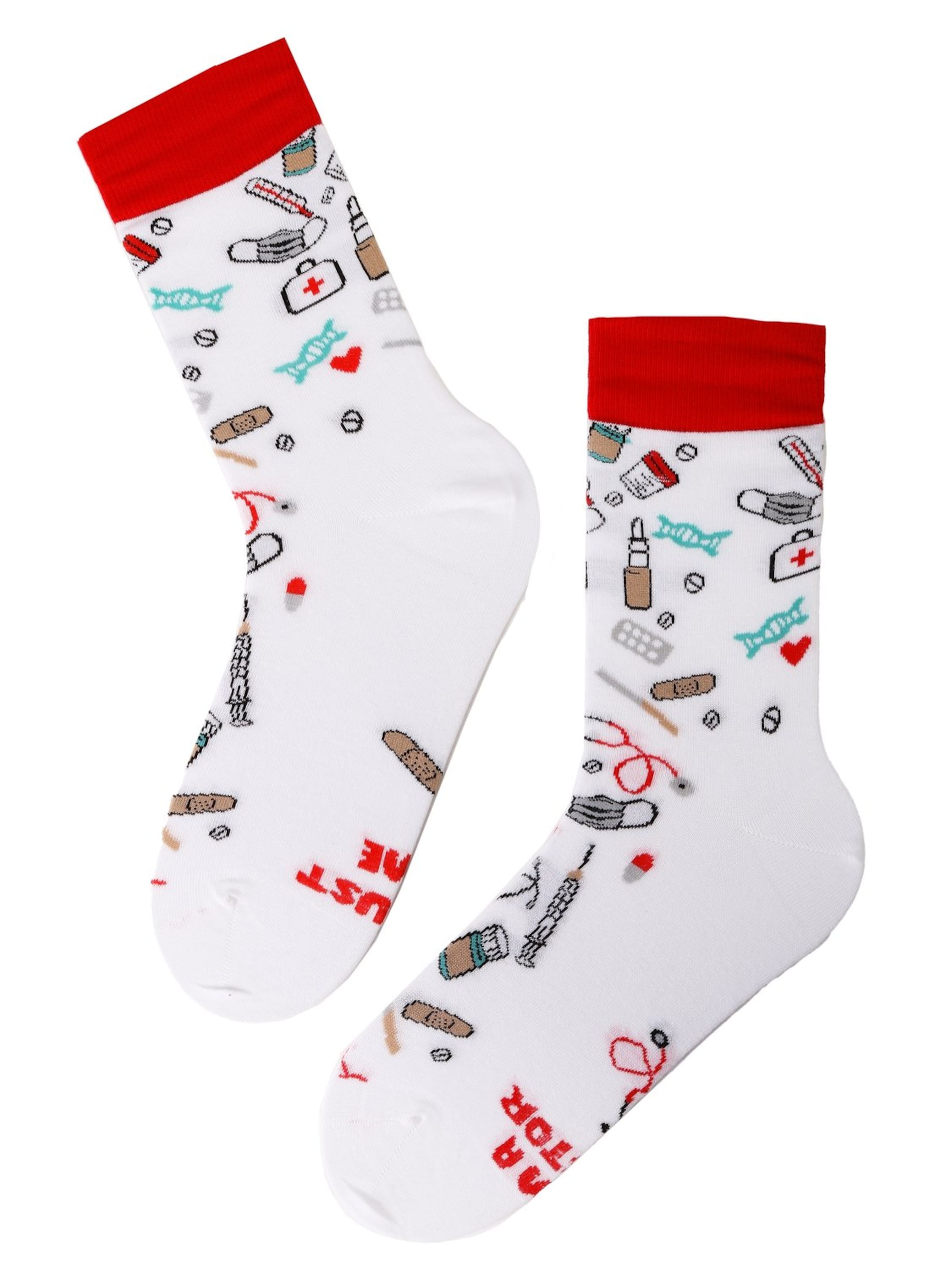 Sokisahtel Sokken 'DOCTOR cotton socks' in Wit: voorkant