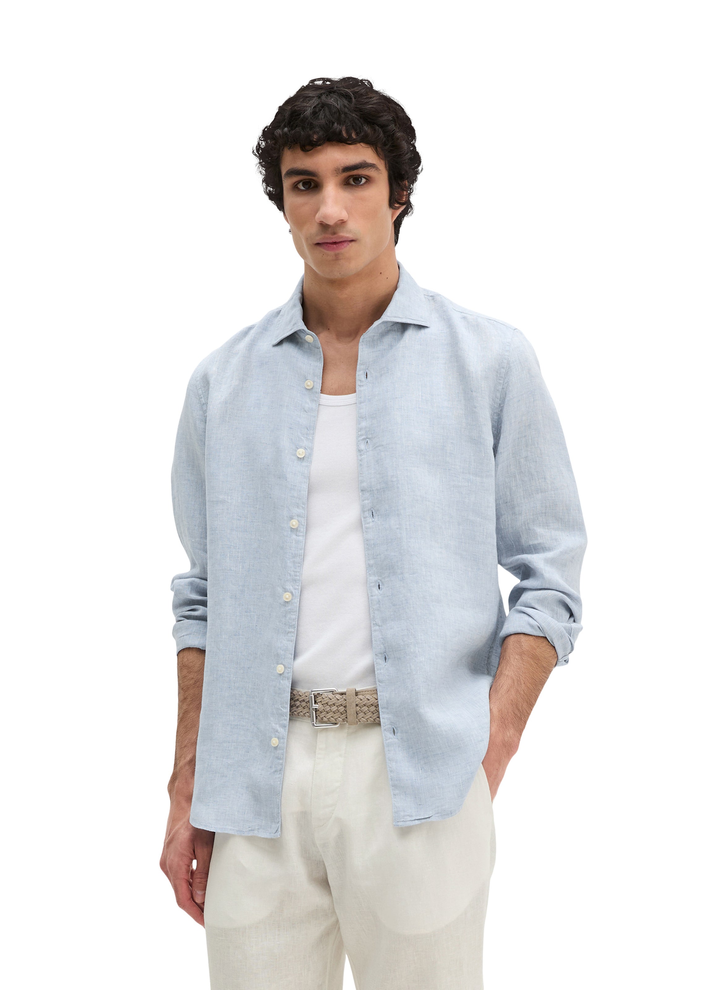 Marc O'Polo Regular fit Overhemd in Blauw: voorkant