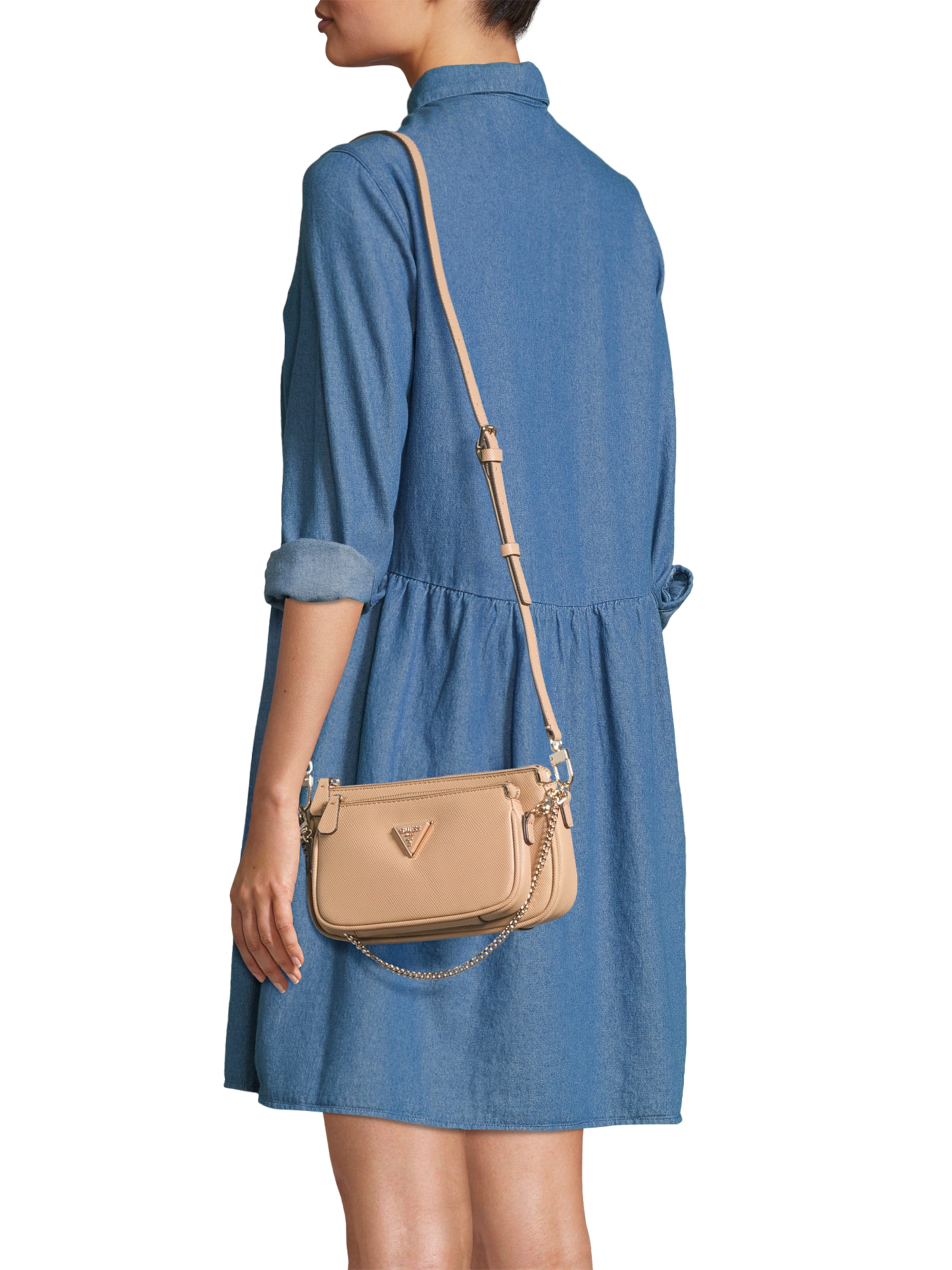 GUESS Olkalaukku 'Noelle' värissä beige: etupuoli