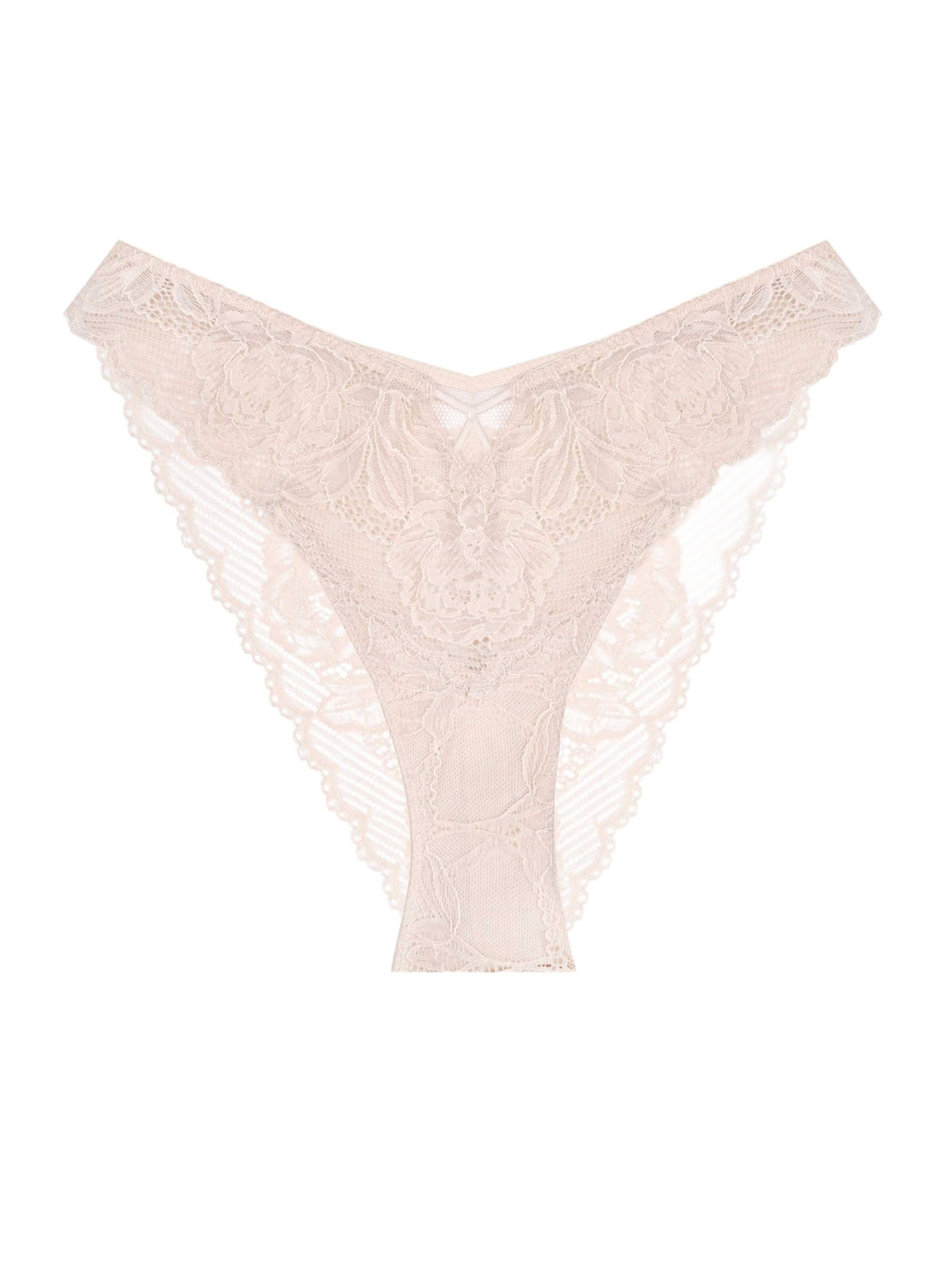 ESOTIQ - Panti 'Slip Napoli, florale Spitze, mit Baumwollzwickel, normale Leibhöhe' en beige: frente