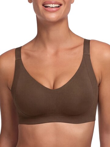 cfab by creamy fabrics Push-up Bra 'Seamless Compact Push-Up BH' in Brown: front