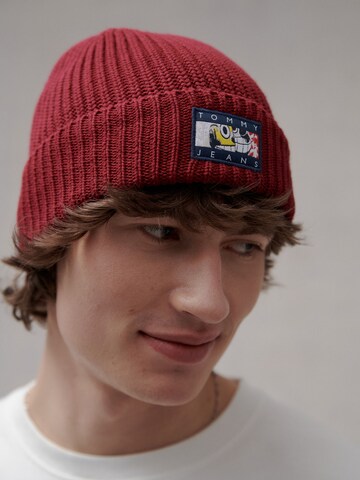 Bonnet Tommy Jeans en rouge