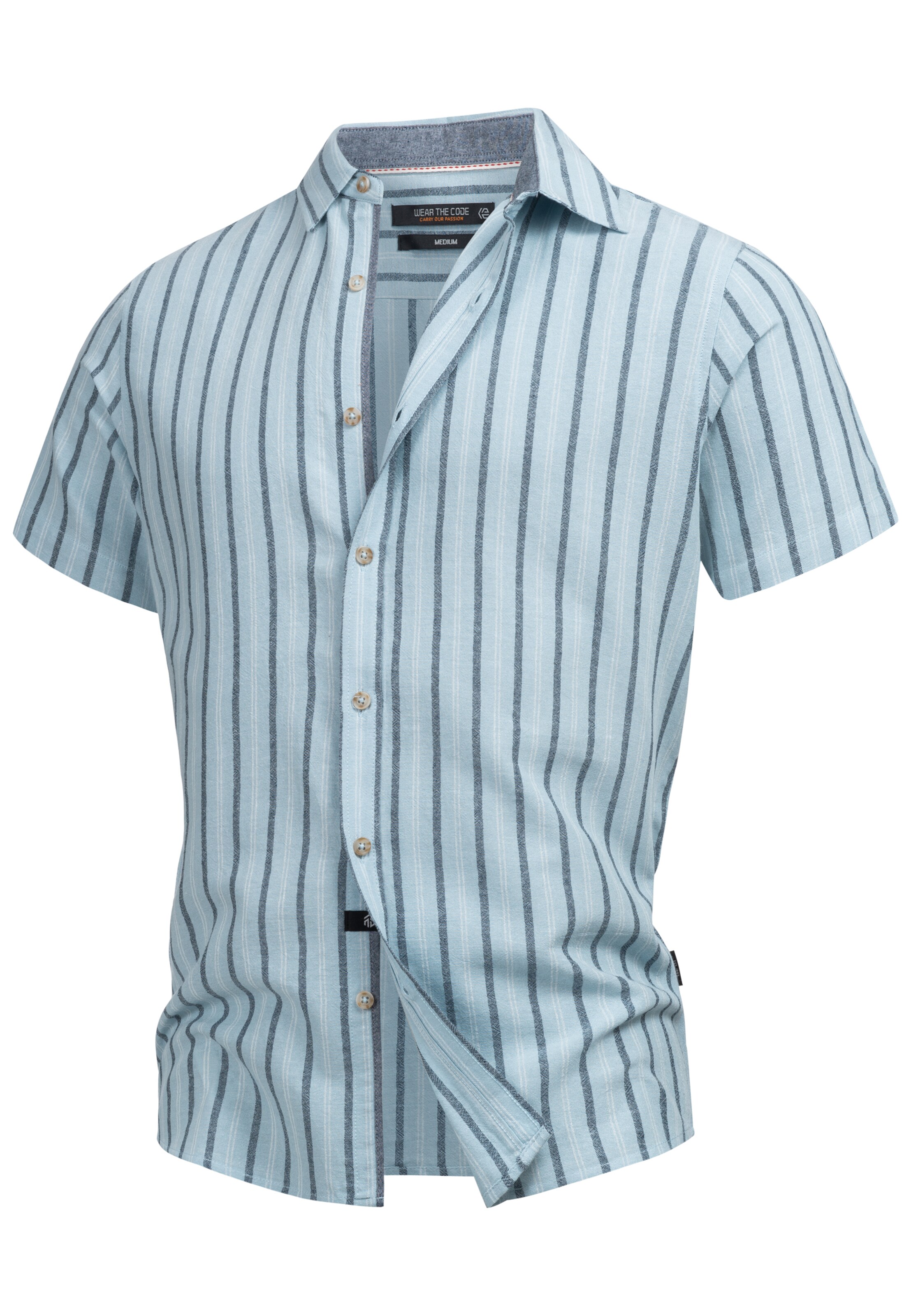 INDICODE JEANS Button Up Shirt 'Lingo' in Blue: front