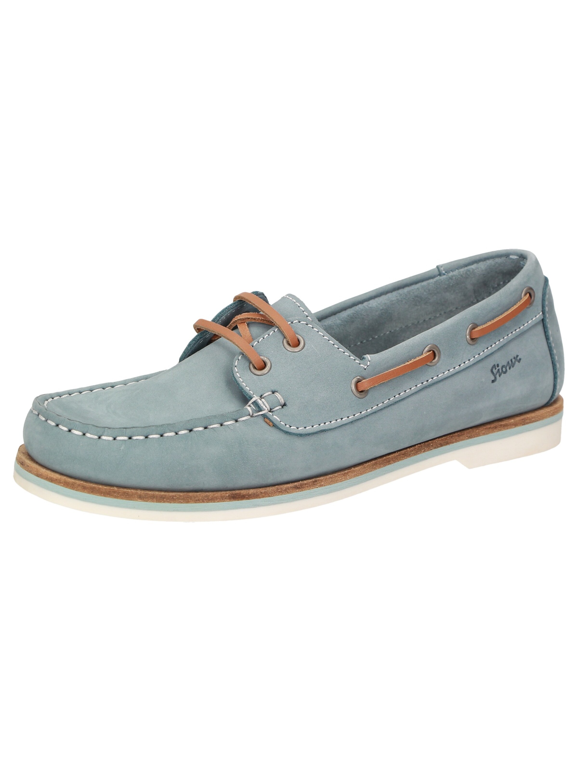 SIOUX Mocassin ' Nakimba-700 ' en bleu clair / cognac, Vue avec produit