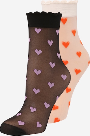 BeckSöndergaard Fine Stockings 'Dagmar Hearts' in White: front