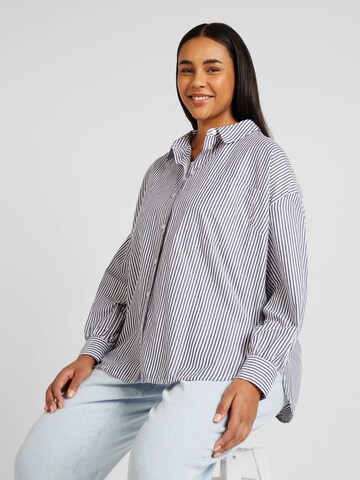 Fransa Curve Blouse 'POPPA' in Blauw