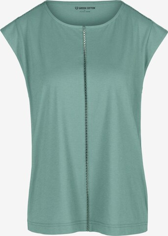 Green Cotton Shirt in Green: front