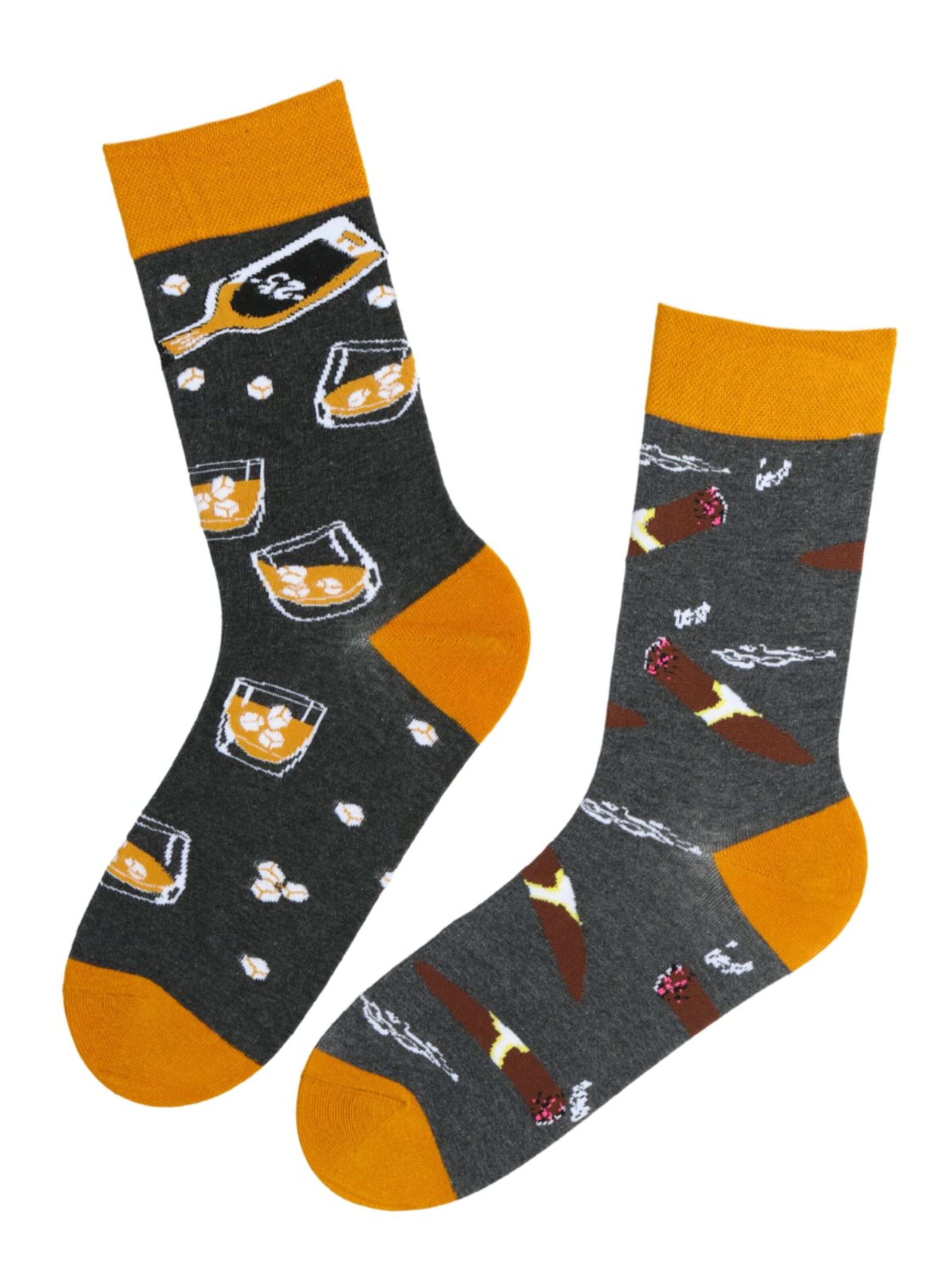 Sokisahtel Socken 'SIMON cotton socks with flamingos' in 40-45 in grau, Produktansicht