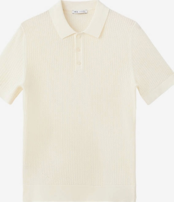 MANGO MAN Shirt 'Pointele' in Weiß: Vorderseite