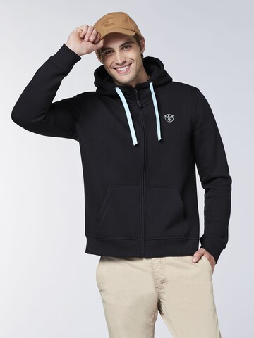CHIEMSEE Zip-Up Hoodie in Black: front