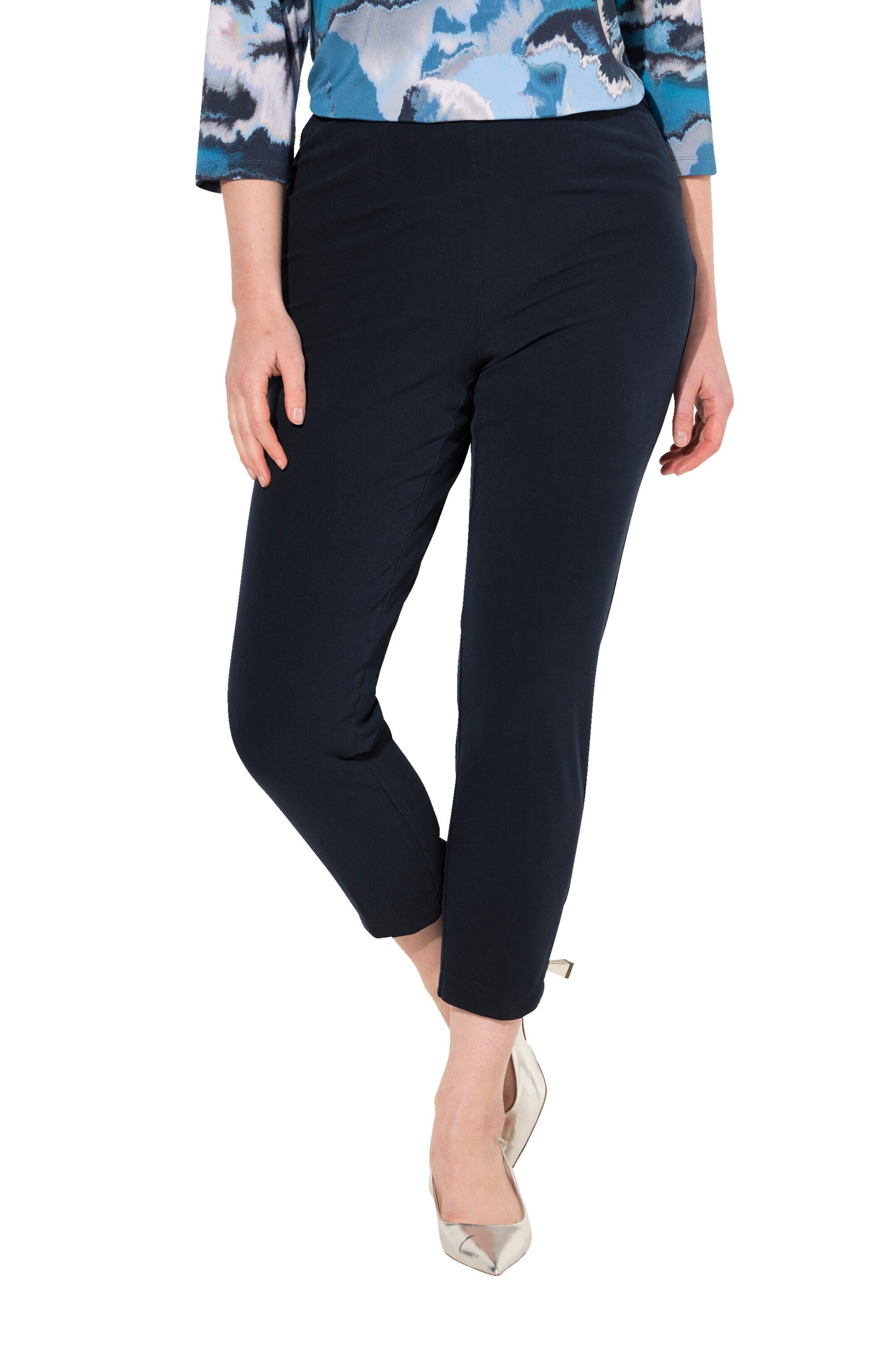 Ulla Popken Slim fit Trousers in Blue: front