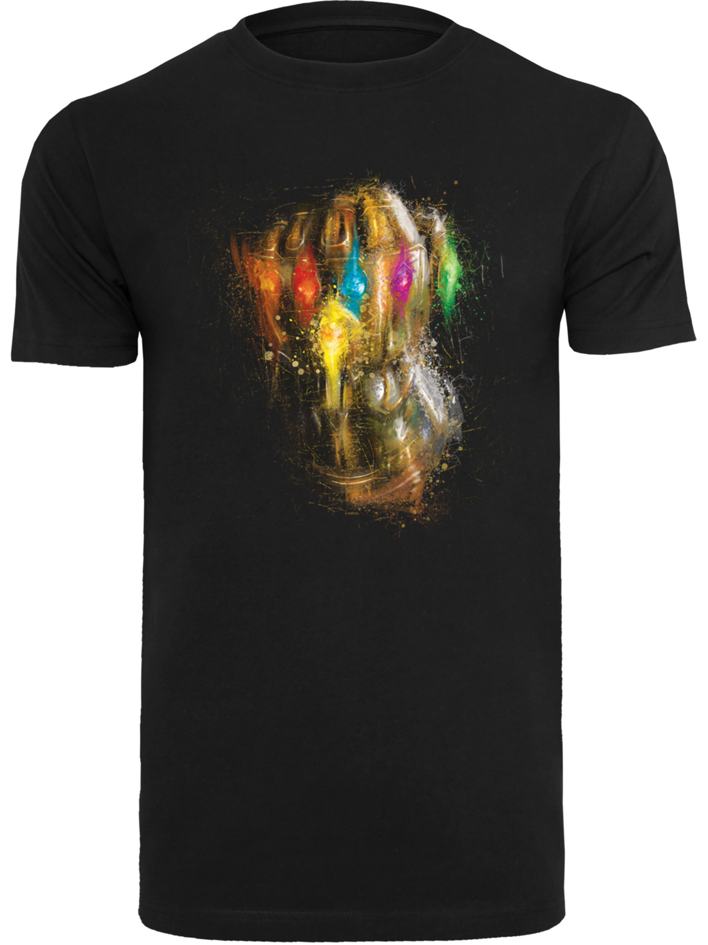 F4NT4STIC Shirt 'Marvel Avengers Endgame Infinity Gauntlet Splatter' in Black: front