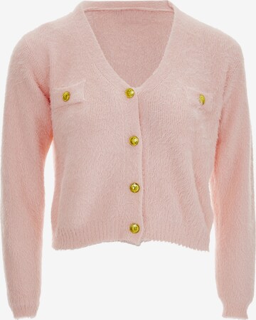 swirly Knit cardigan in Pink: front