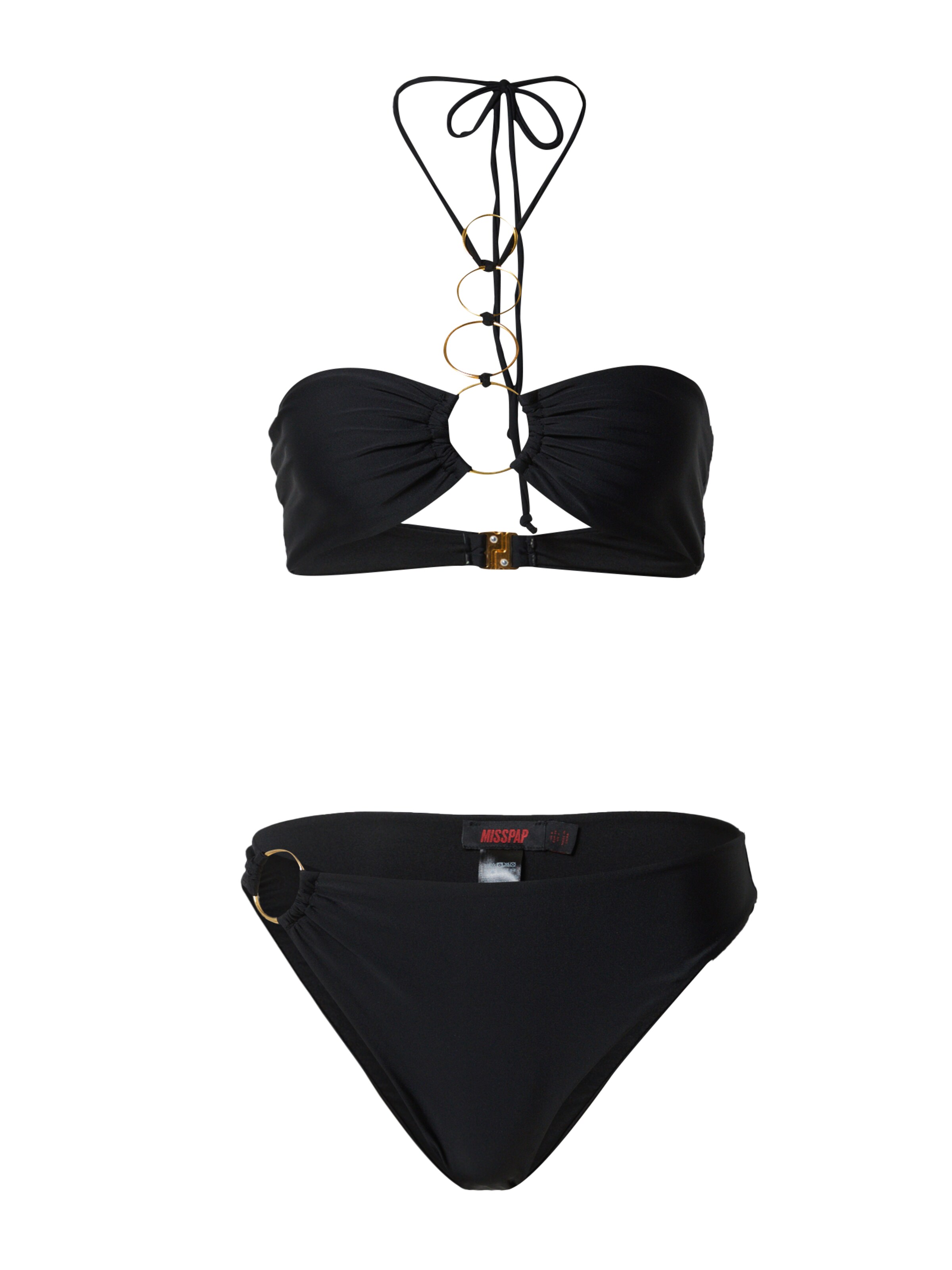melns Misspap Bandeau Bikini: no priekšpuses