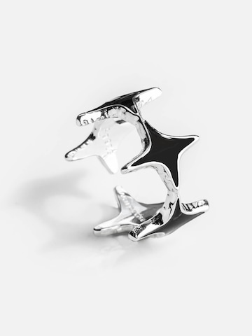 warpedsense Ring 'Molten Flare' in Silver: front