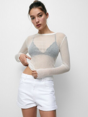 Pull&Bear Loosefit Farkut värissä valkoinen