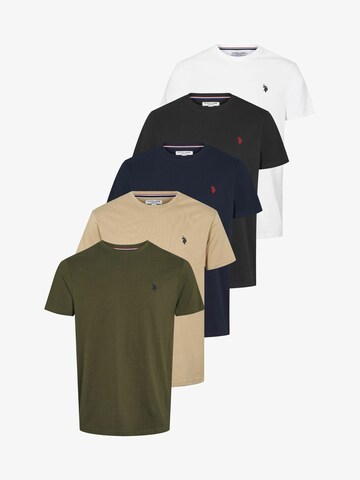 U.S. POLO ASSN. Tričko 'Arjun' – béžová: přední strana