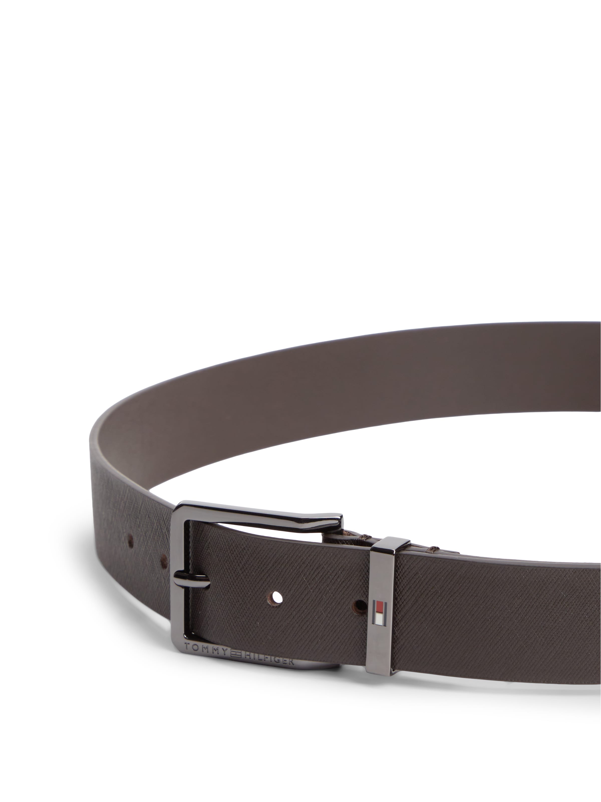 TOMMY HILFIGER Pas 'OLIVER SAFFIANO' | rjava barva