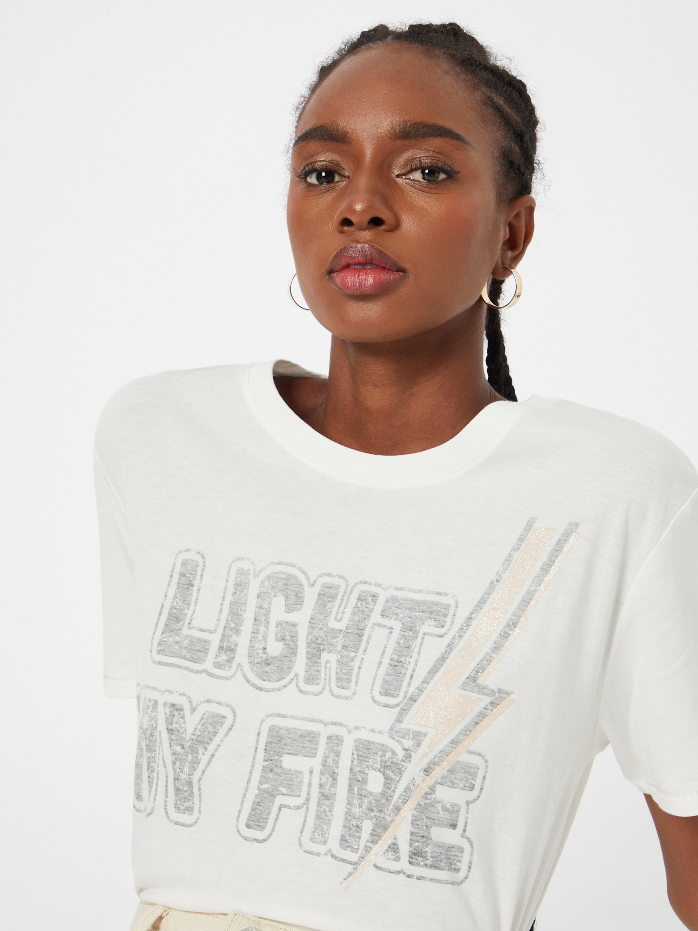 Frauen Shirts & Tops OUI T-Shirt in Weiß - YR86106