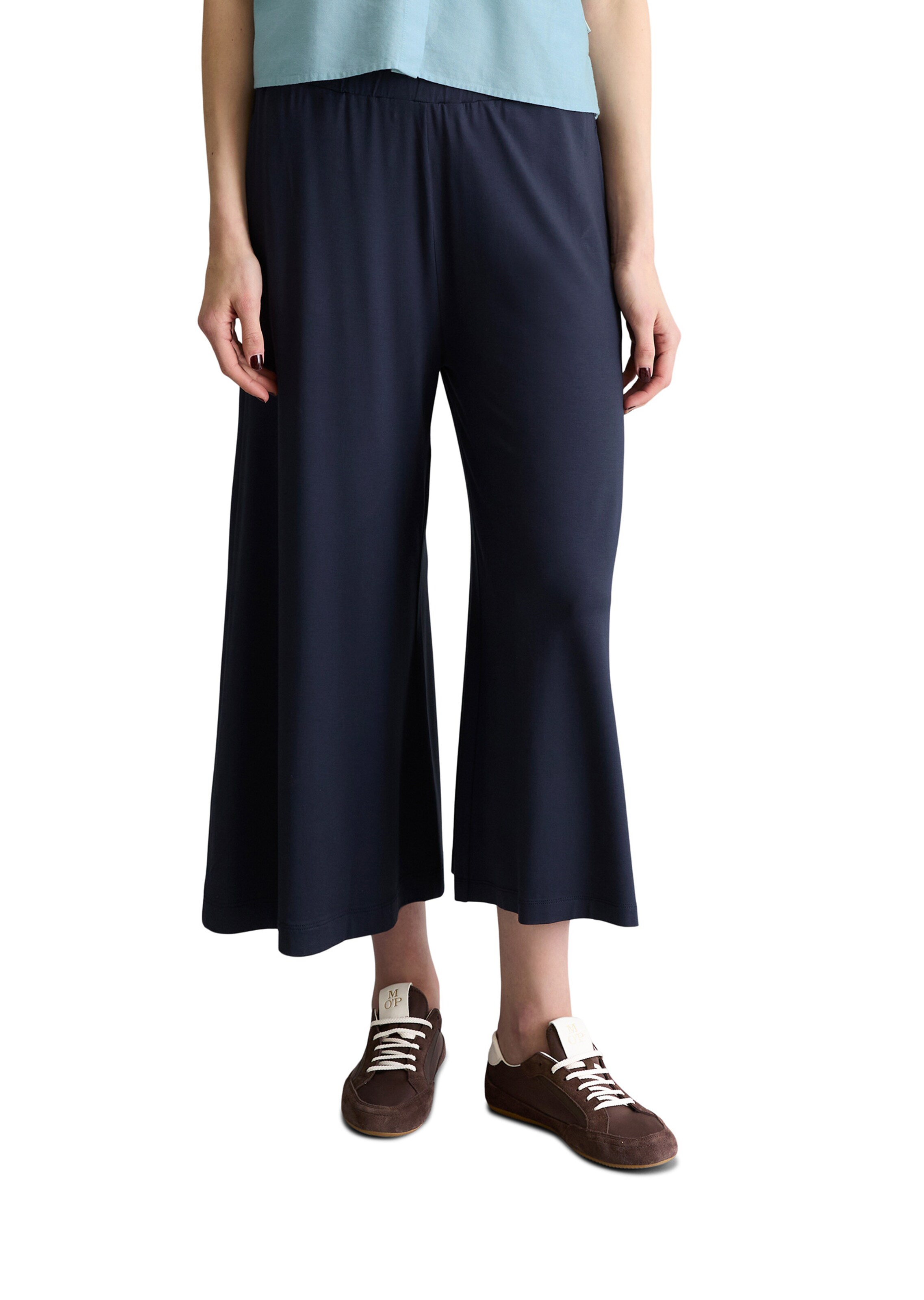 Marc O'Polo DENIM Loosefit Broek in Blauw: voorkant