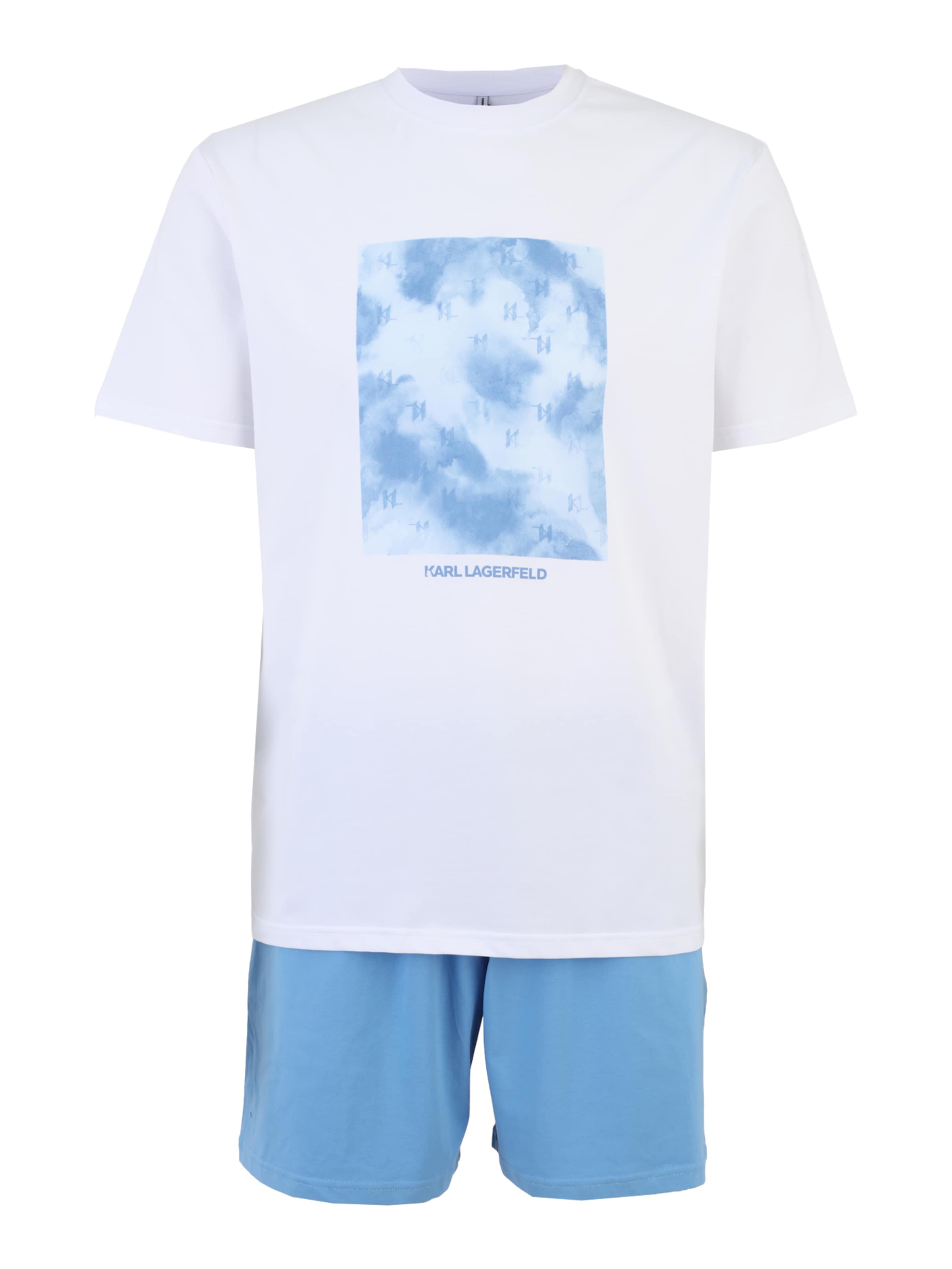 Karl Lagerfeld - Pijama curto em branco: frente