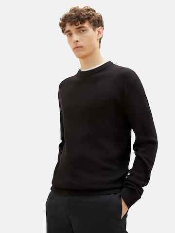 TOM TAILOR DENIM Pullover in Schwarz