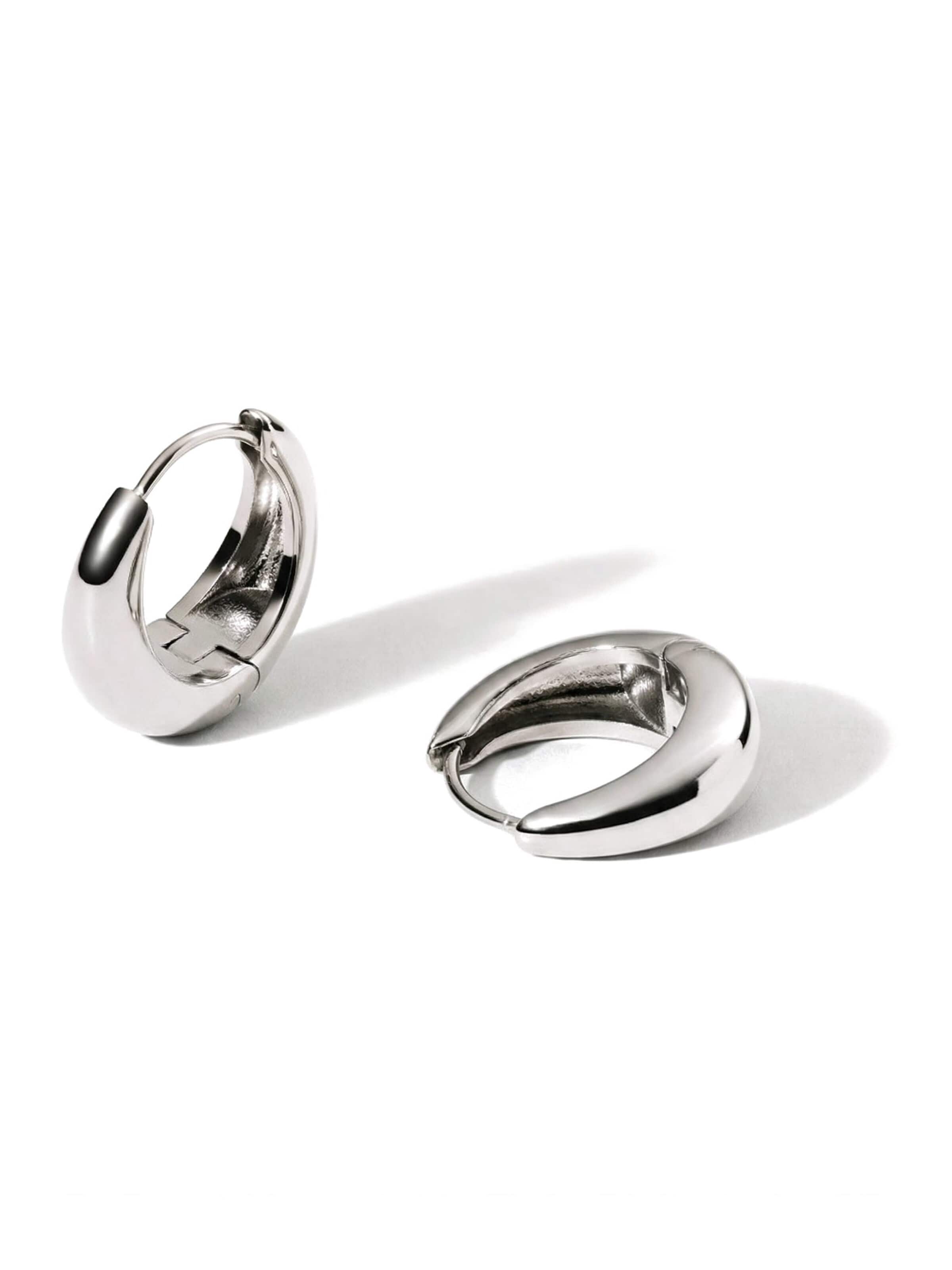 hiBALI Earrings 'Bold Curvy' in Silver: front