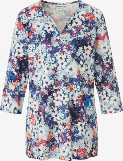 Green Cotton 3/4-Arm-Shirt in blau, Produktansicht