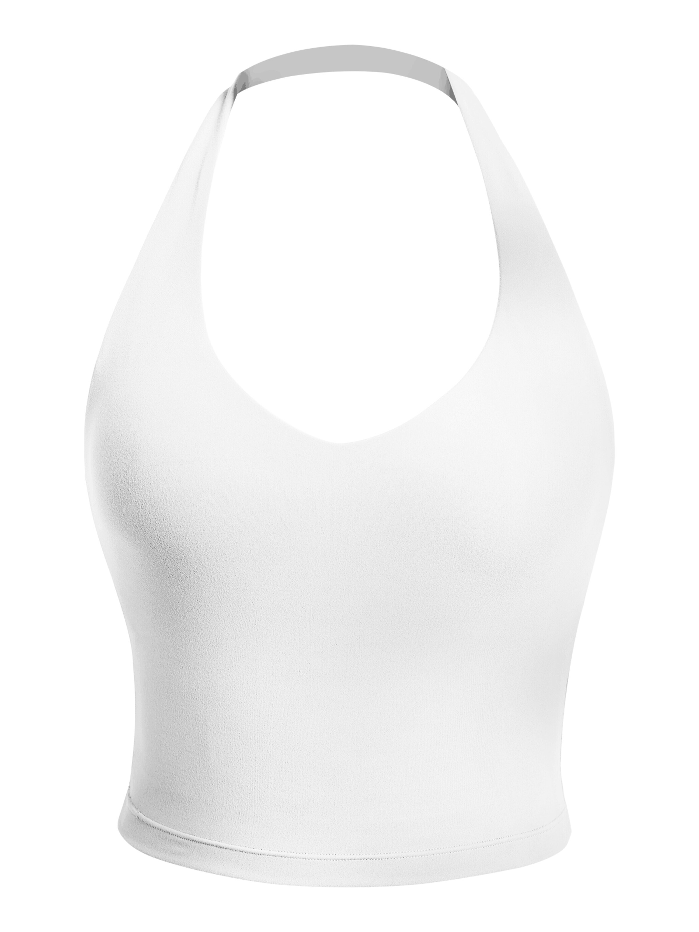 ZAAYO Sports Top 'Women's Halter Backless Sports Top' in White: front