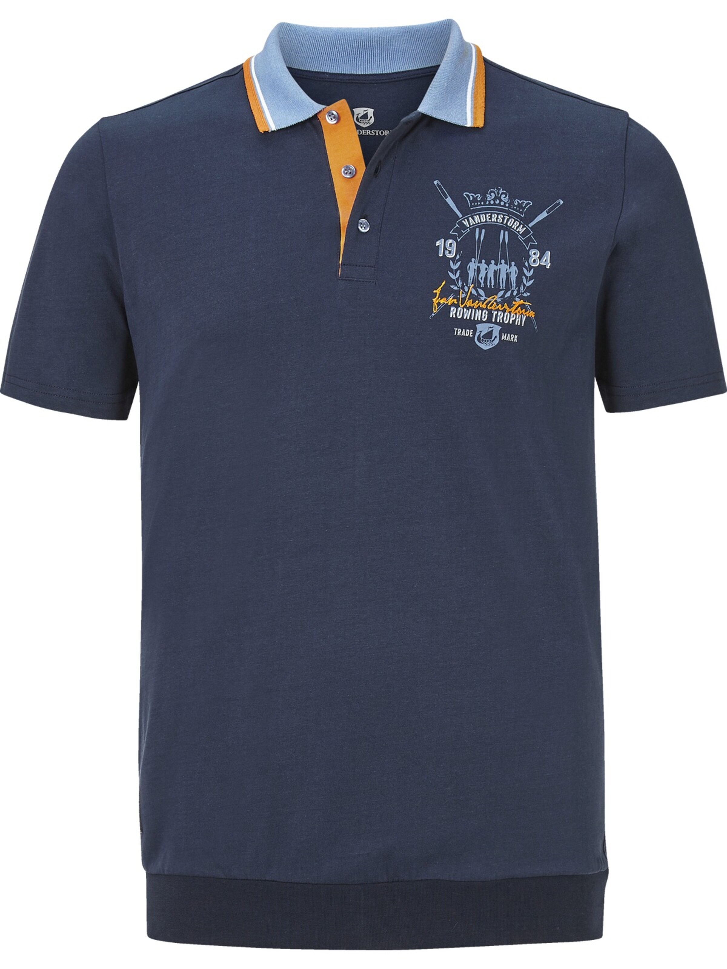 Jan Vanderstorm Poloshirt 'Orvar' in Blau: Vorderseite