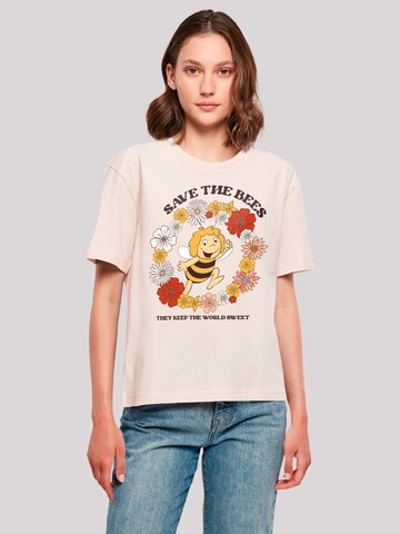 F4NT4STIC Shirt 'Die Biene Maja Save The Bees Heroes of Childhood' in Pink: front