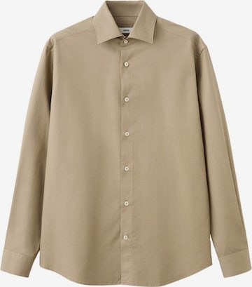 MANGO MAN Slim fit Button Up Shirt 'Bilbao1' in Brown: front