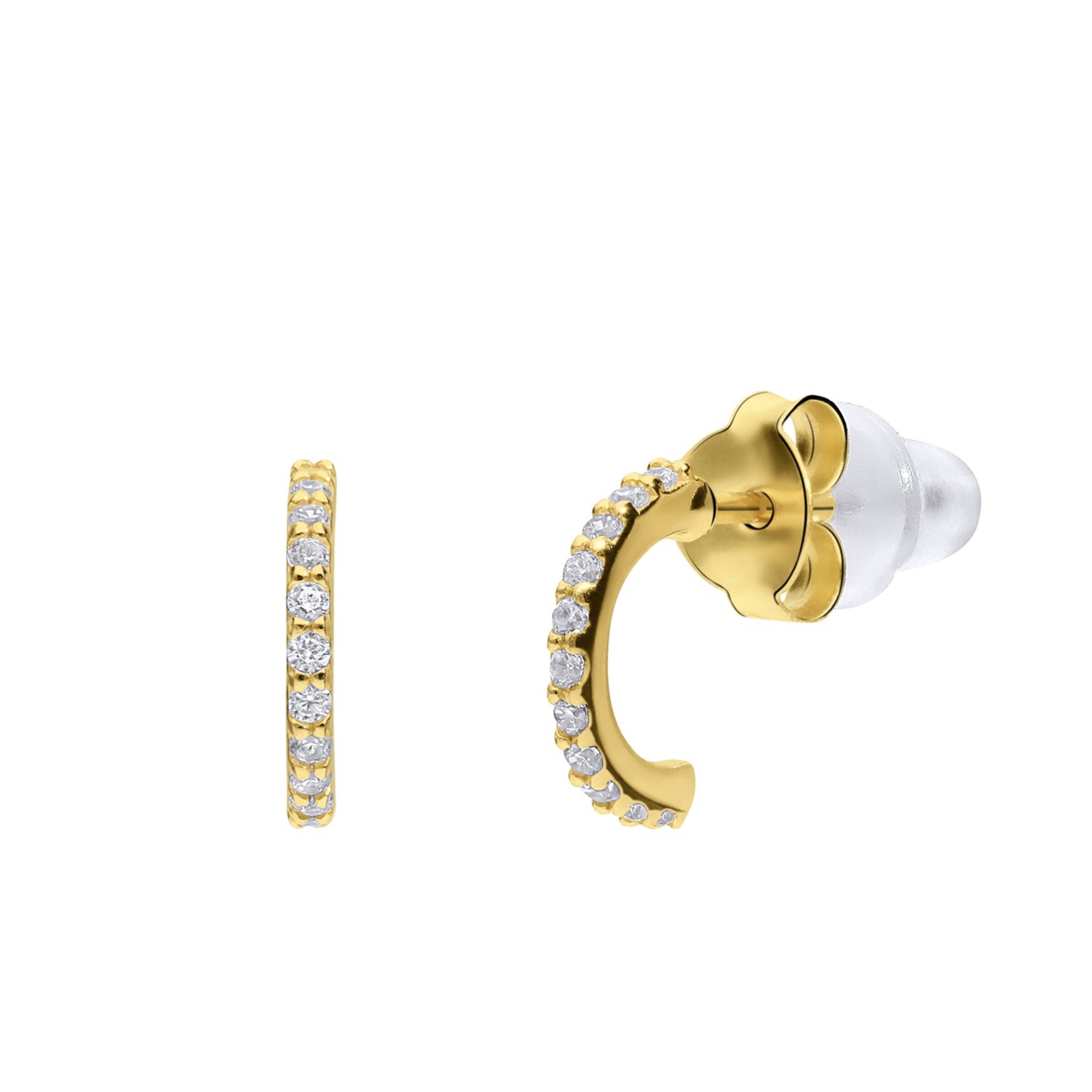Boucles d'oreilles Lucardi en or : devant
