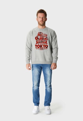 Oldskull Sweatshirt 'ASIAN TOKYO TIGER' in Grey