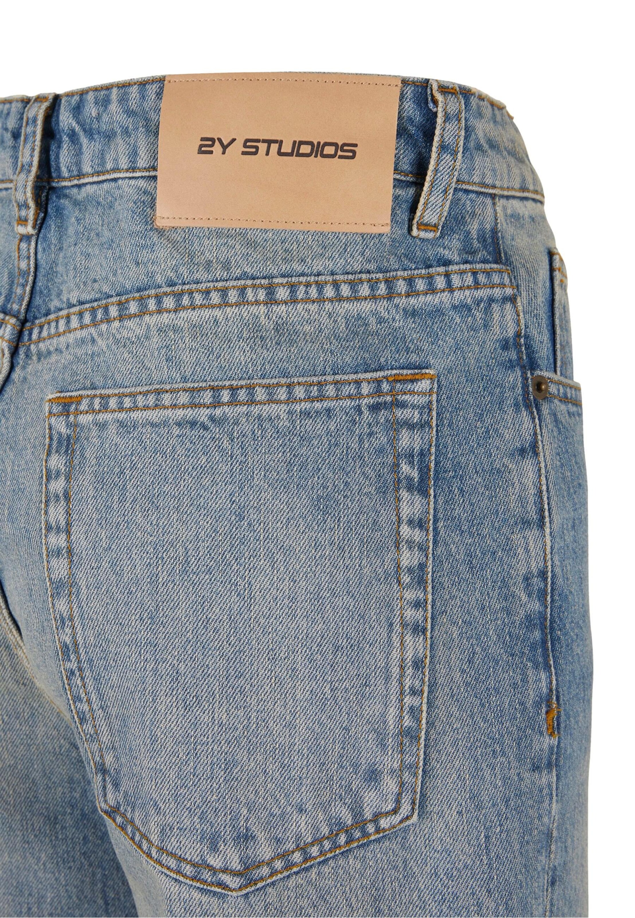 Wide leg Jeans 'Vulna Open' de la 2Y Studios pe albastru