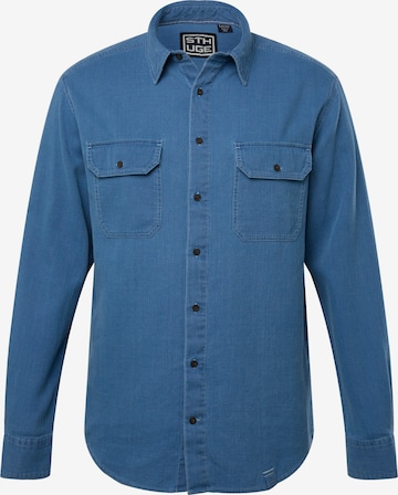 Coupe regular Chemise STHUGE en bleu : devant