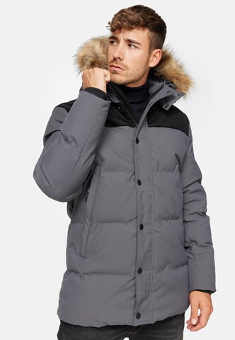 INDICODE JEANS Winterparka 'Hexyl' in Grijs: voorkant