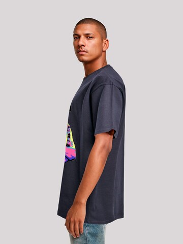 F4NT4STIC Shirt 'TV Times Benny Hill In Character 1989 Pop Art' in Blauw