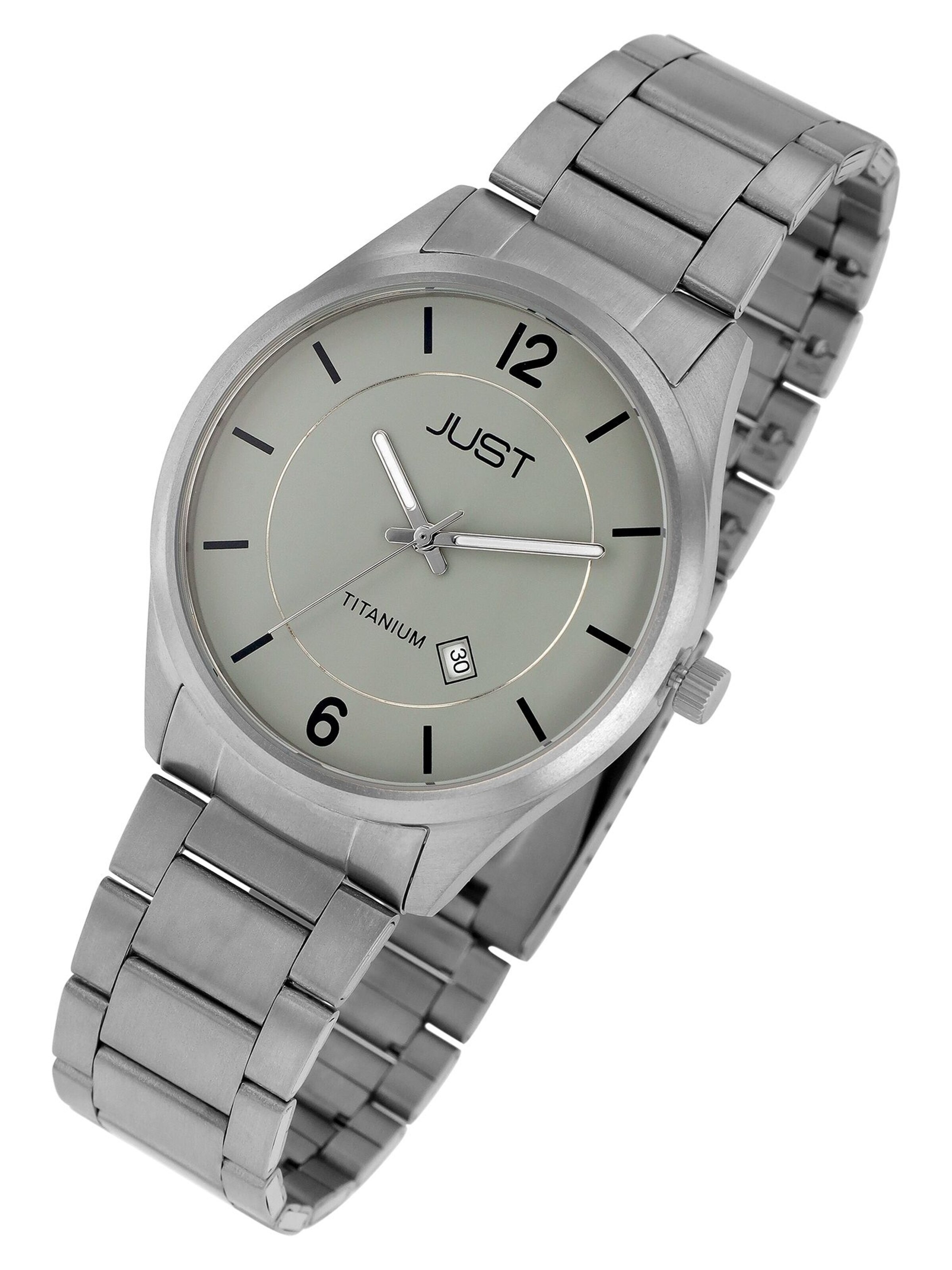 JUST Analog Watch 'Fenrih, Datumsanzeige' in Silver