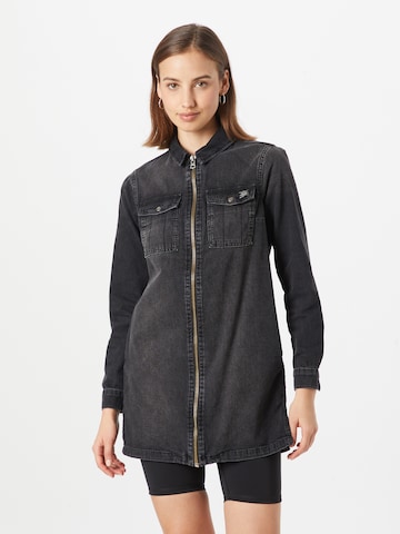 Superdry Shirt Dress in Black: front