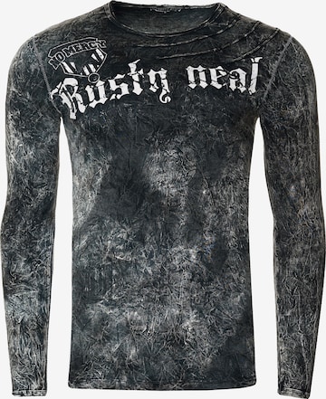 Rusty Neal Langarmshirt mit coolem Print in Grau: predná strana