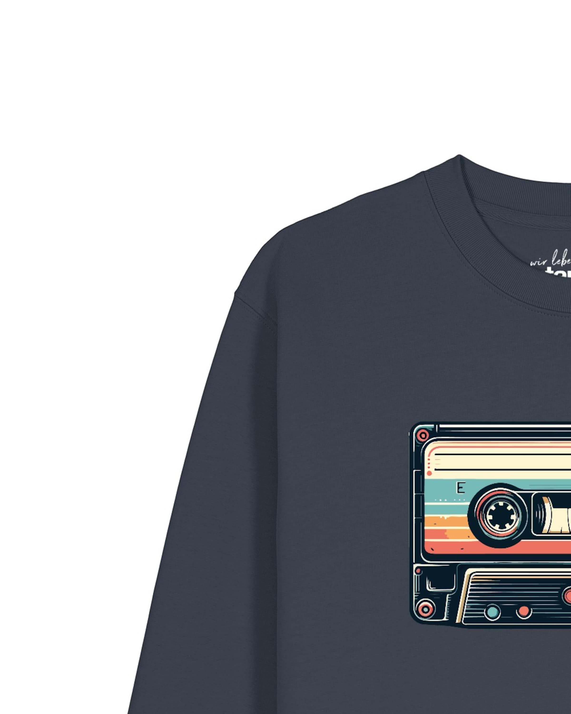 Watapparel Sweatshirt 'Retro Kassette' in Grau