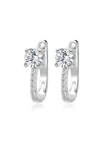Staufergold Earrings 'Moissanit Ohrstecker „Arc“ – Halbcreolen' in Silver: front